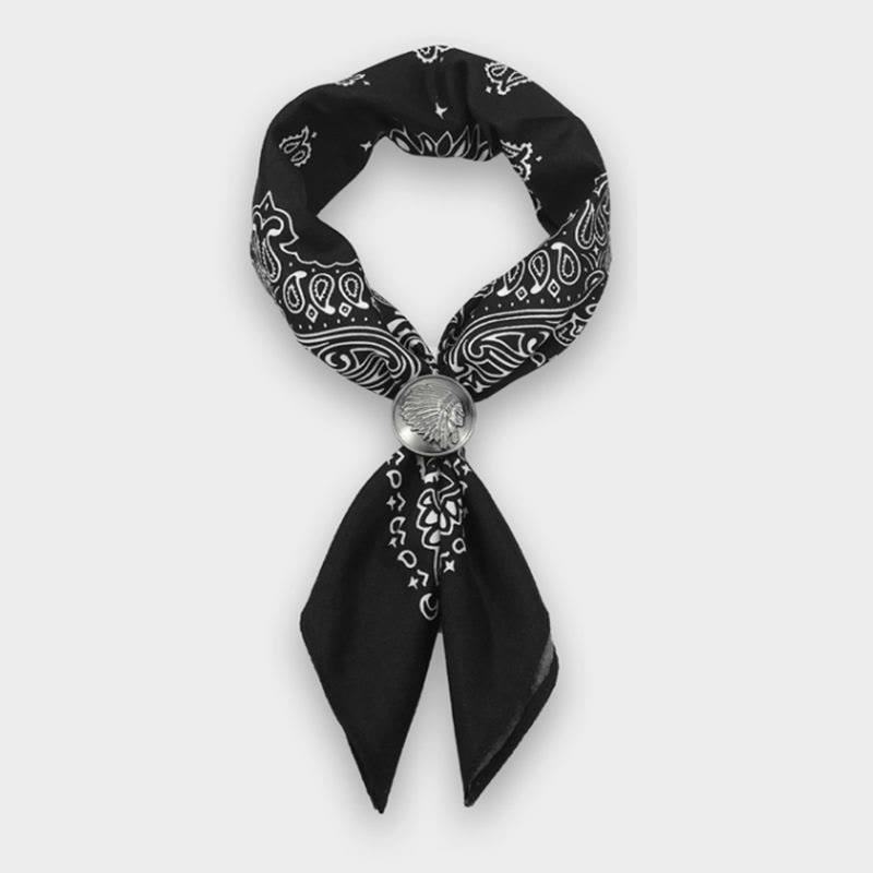 Bufanda con hebilla estilo hip hop retro de estilo indio para hombre