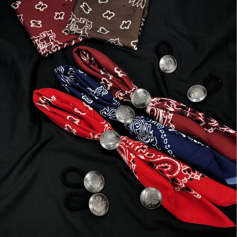 Bufanda con hebilla estilo hip hop retro de estilo indio para hombre