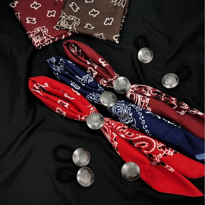 Bufanda con hebilla estilo hip hop retro de estilo indio para hombre