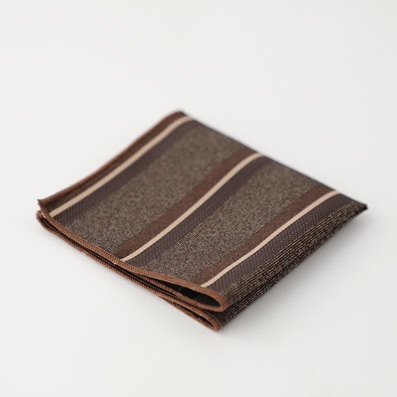 Pañuelo de bolsillo de negocios con estampado de cuadros pequeños a rayas para hombre