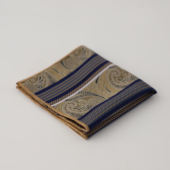 Pañuelo de bolsillo de negocios con estampado de cuadros pequeños a rayas para hombre