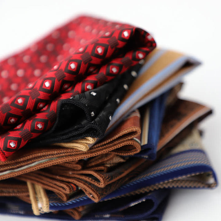 Pañuelo de bolsillo de negocios con estampado de cuadros pequeños a rayas para hombre