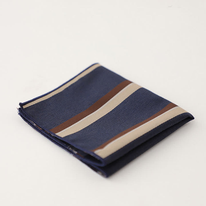 Pañuelo de bolsillo de negocios con estampado de cuadros pequeños a rayas para hombre