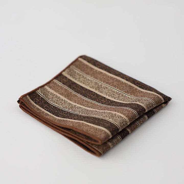 Pañuelo de bolsillo de negocios con estampado de cuadros pequeños a rayas para hombre