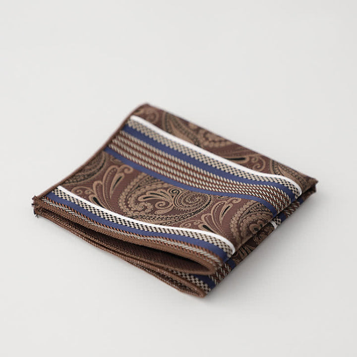 Pañuelo de bolsillo de negocios con estampado de cuadros pequeños a rayas para hombre