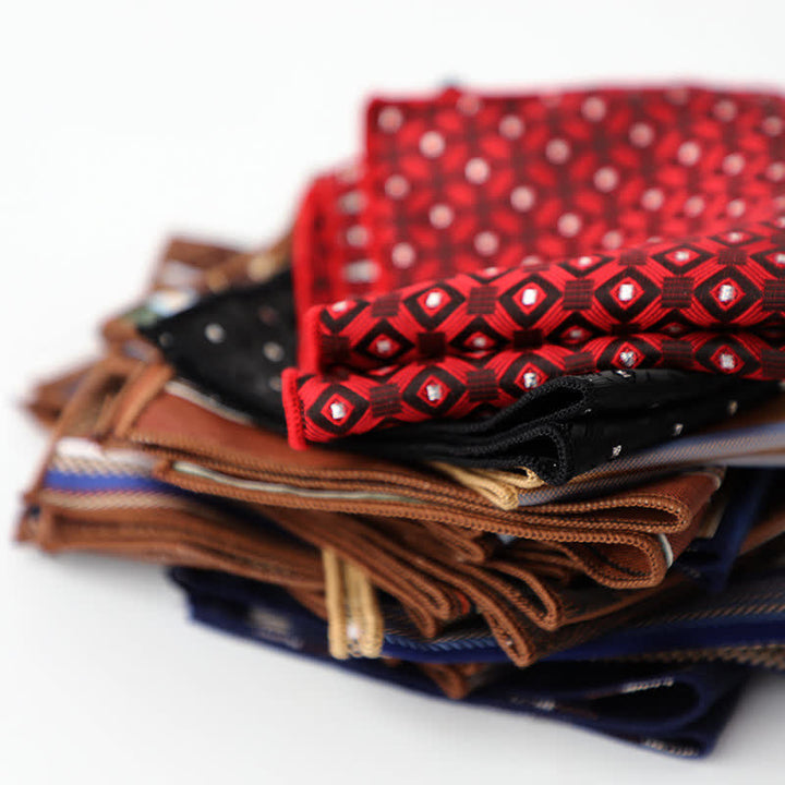 Pañuelo de bolsillo de negocios con estampado de cuadros pequeños a rayas para hombre