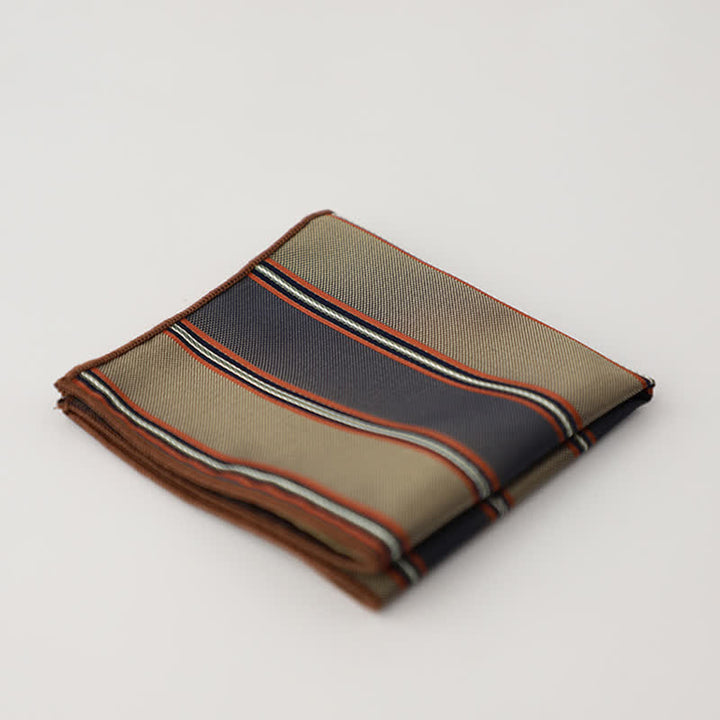 Pañuelo de bolsillo de negocios con estampado de cuadros pequeños a rayas para hombre