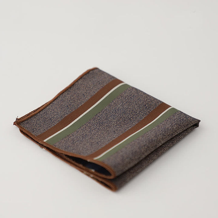 Pañuelo de bolsillo de negocios con estampado de cuadros pequeños a rayas para hombre