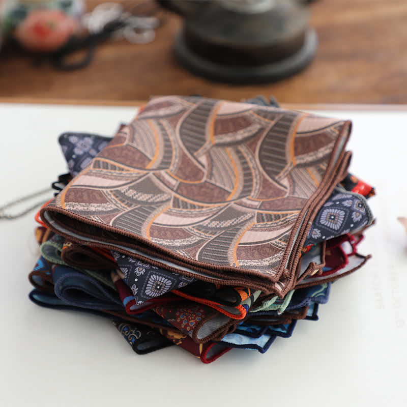 Pañuelo de bolsillo con diseño geométrico abstracto para hombre