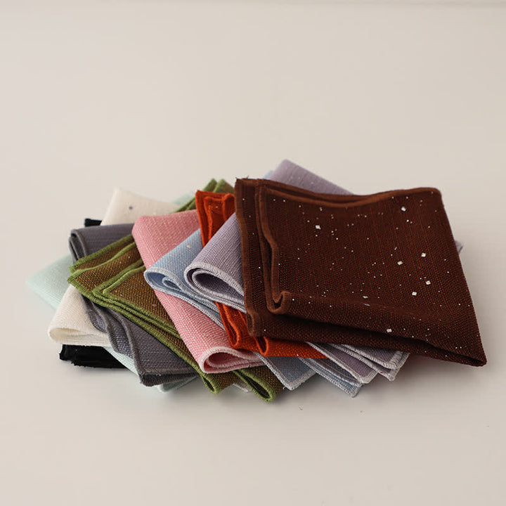 Pañuelo de bolsillo para hombre, sencillo, de color liso y con lentejuelas