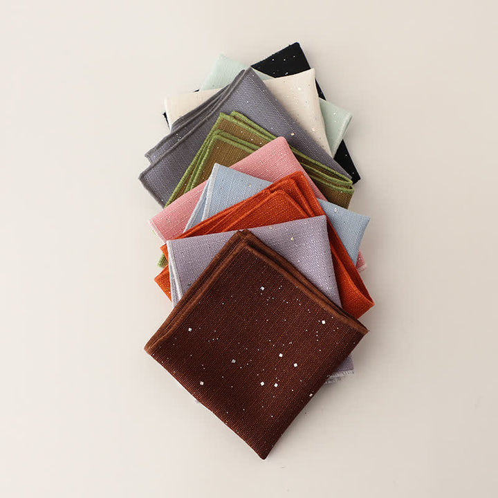 Pañuelo de bolsillo para hombre, sencillo, de color liso y con lentejuelas