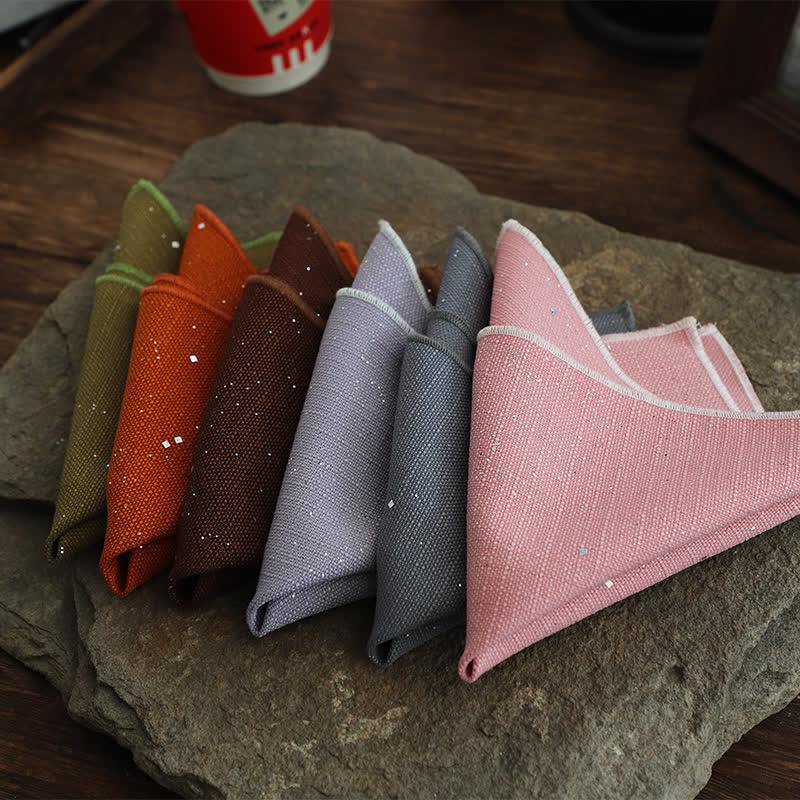 Pañuelo de bolsillo para hombre, sencillo, de color liso y con lentejuelas