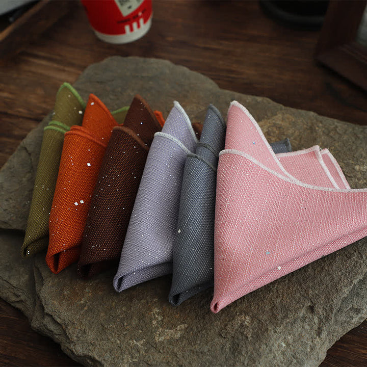 Pañuelo de bolsillo para hombre, sencillo, de color liso y con lentejuelas