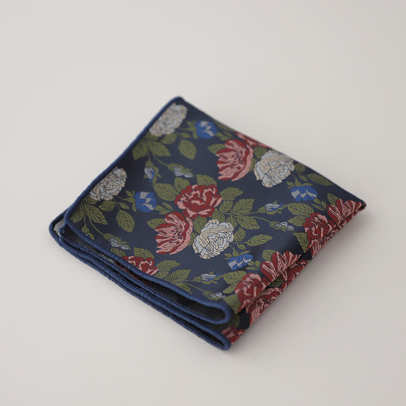 Pañuelo de bolsillo de jacquard con motivos florales de lujo para hombre
