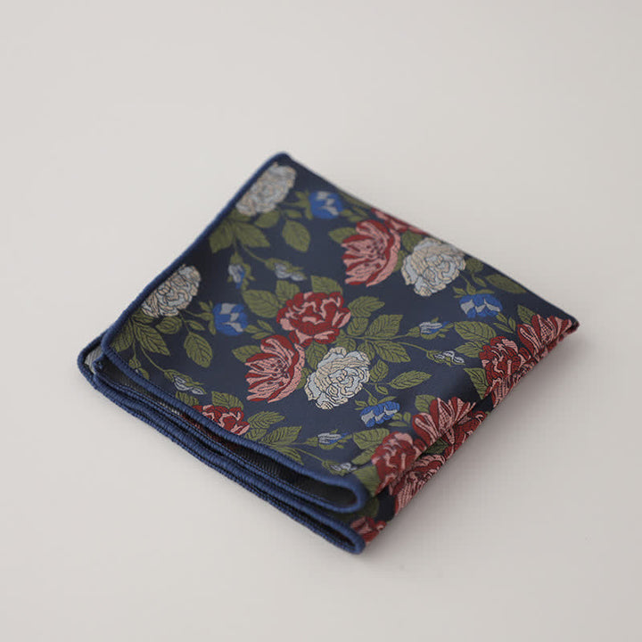 Pañuelo de bolsillo de jacquard con motivos florales de lujo para hombre