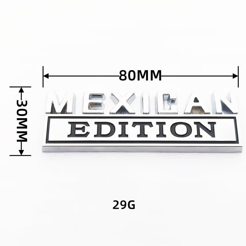 EDICIÓN MEXICANA Adhesivo metálico para coche