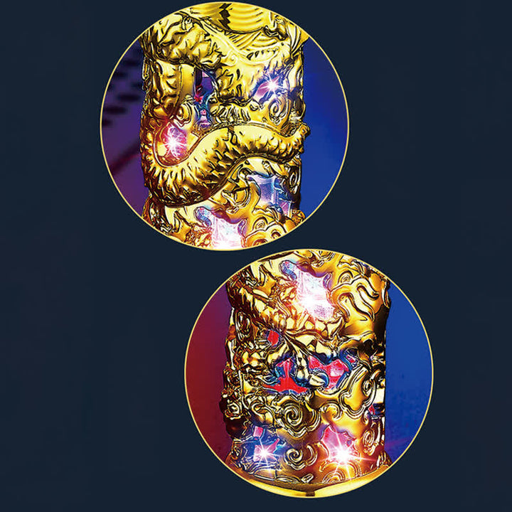 Encendedor de butano recargable cilíndrico con flash LED de Dragon Creative