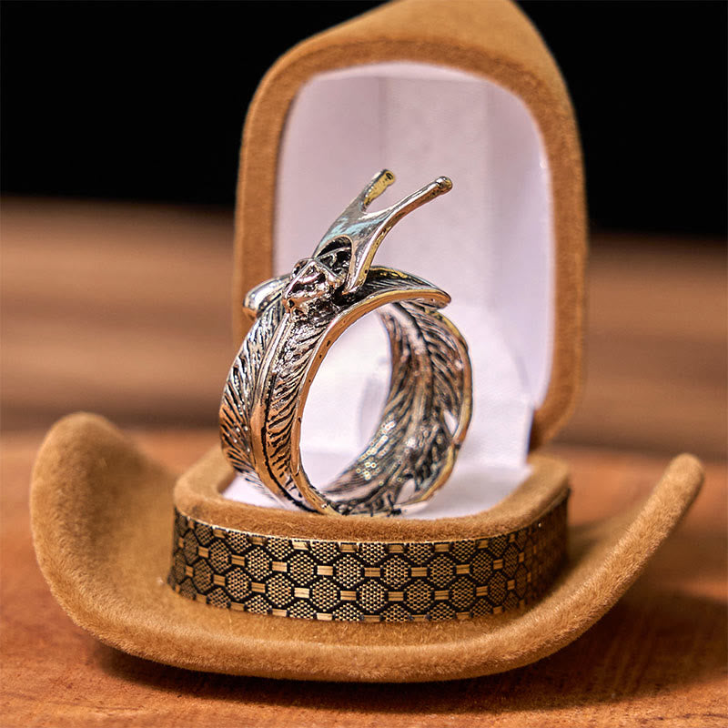 Hebilla de cinturón con cuchillo oculto de águila y anillo de pluma, DIY