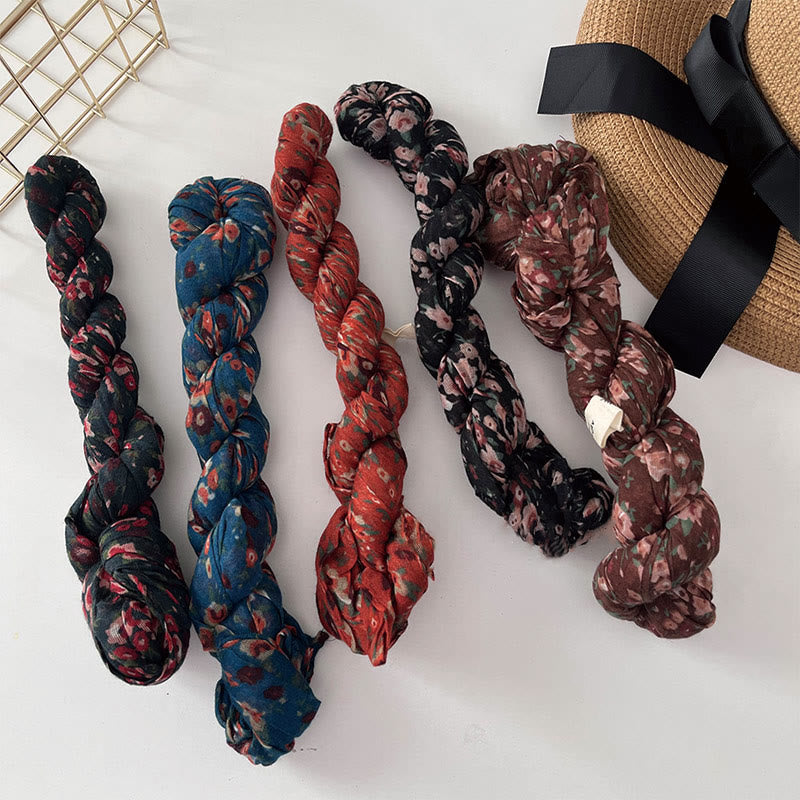 Bufanda suave con estampado floral plisado de primavera para mujer
