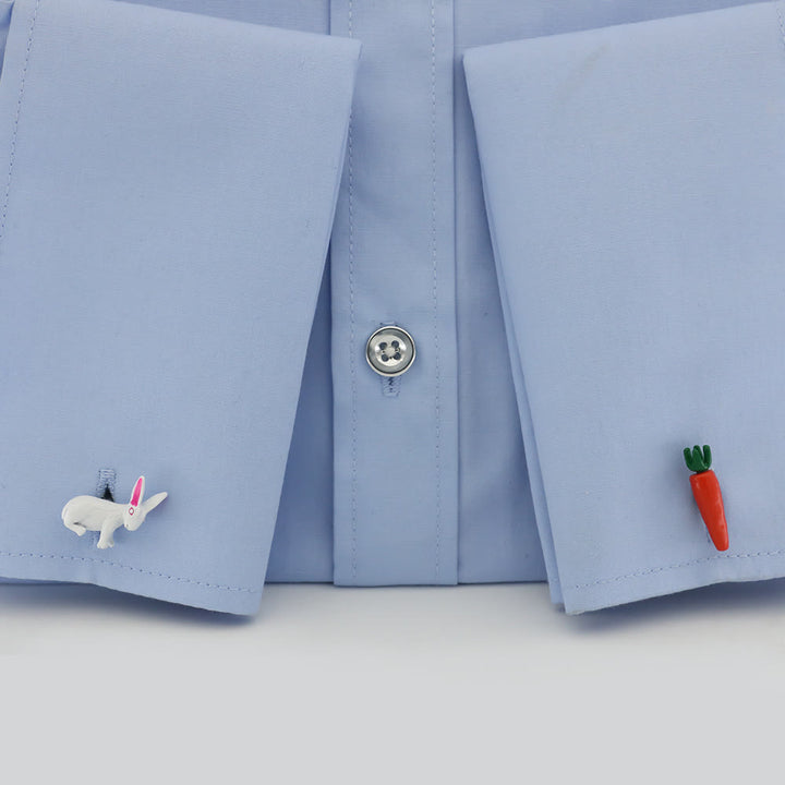 Juego de gemelos con cubrebotones de conejo y zanahoria para hombre, 1 par