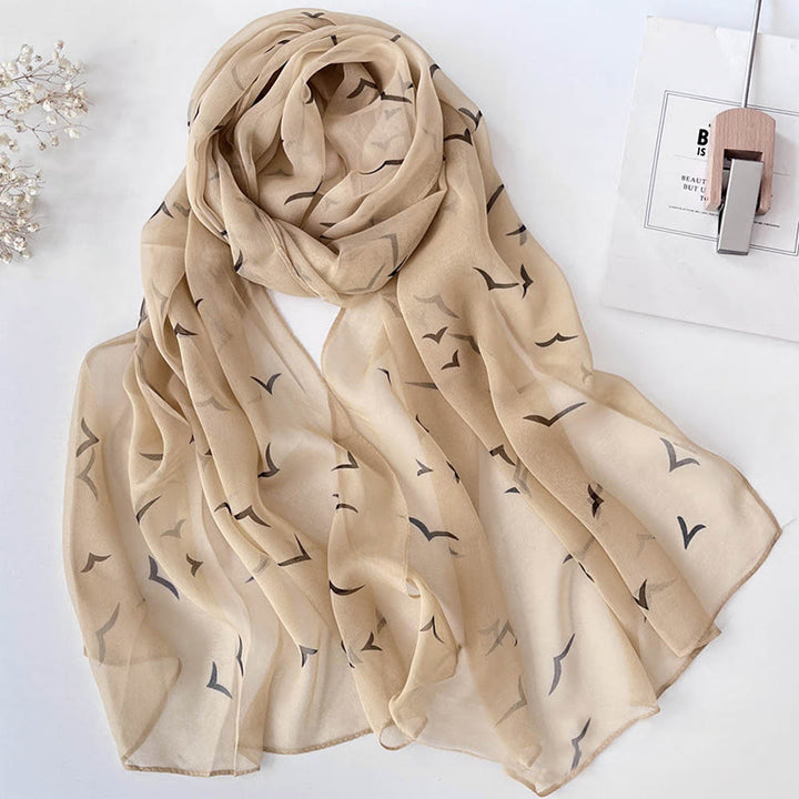 Bufanda de protección solar para playa con estampado de flores de gasa suave de verano para mujer