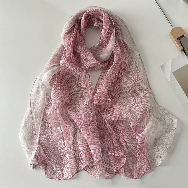 Bufanda de protección solar para playa con estampado de flores de gasa suave de verano para mujer