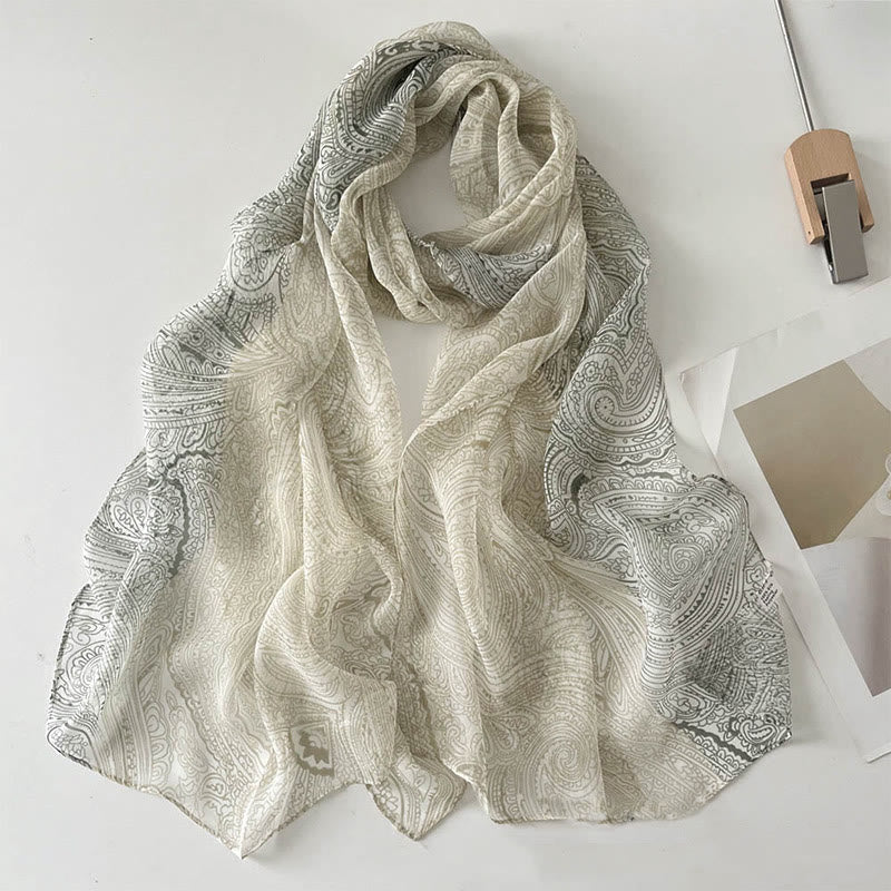 Bufanda de protección solar para playa con estampado de flores de gasa suave de verano para mujer