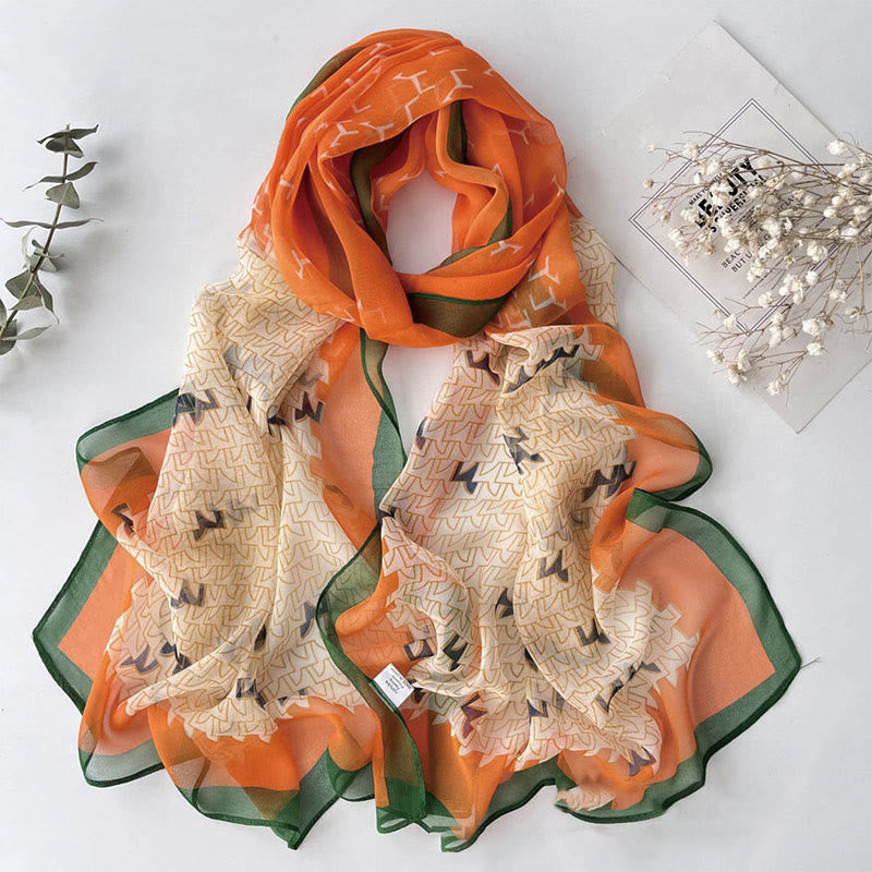 Bufanda de protección solar para playa con estampado de flores de gasa suave de verano para mujer