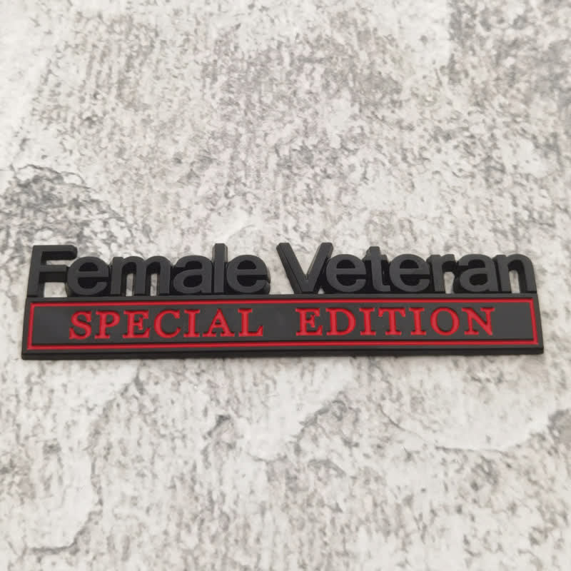 Pegatina de metal para coche de edición especial para mujer veterana