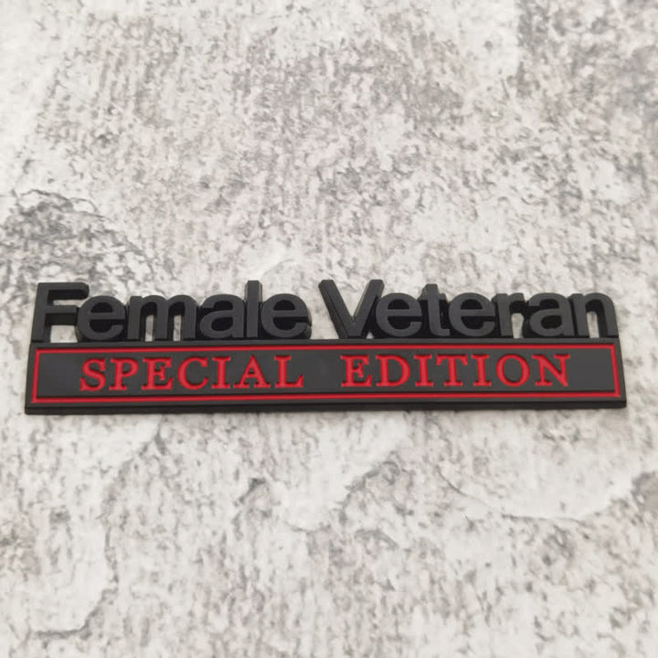 Pegatina de metal para coche de edición especial para mujer veterana