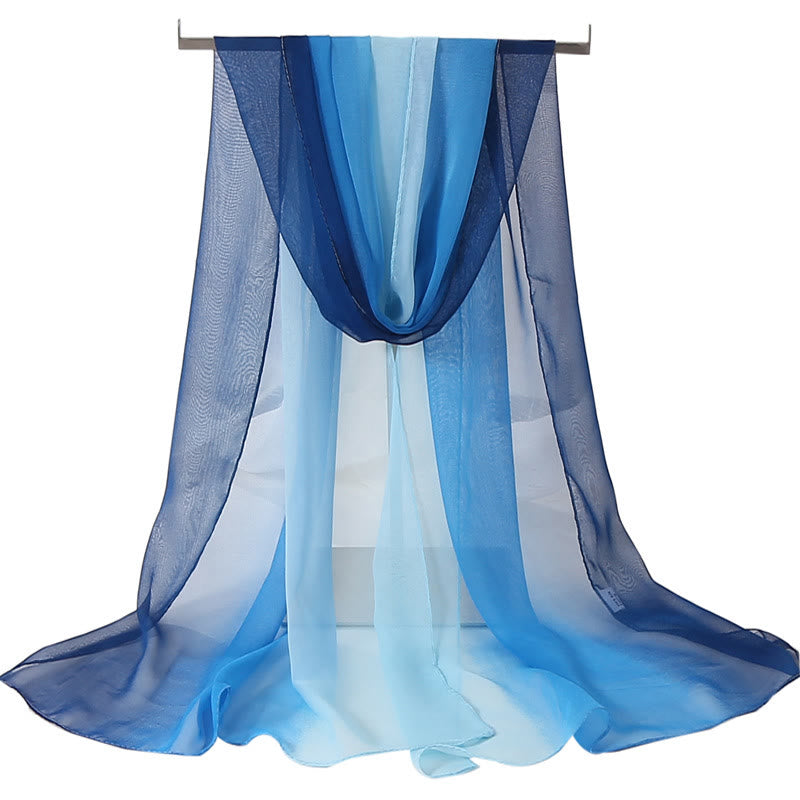 Bufanda fina de verano con protección solar y suave de color sólido para mujer