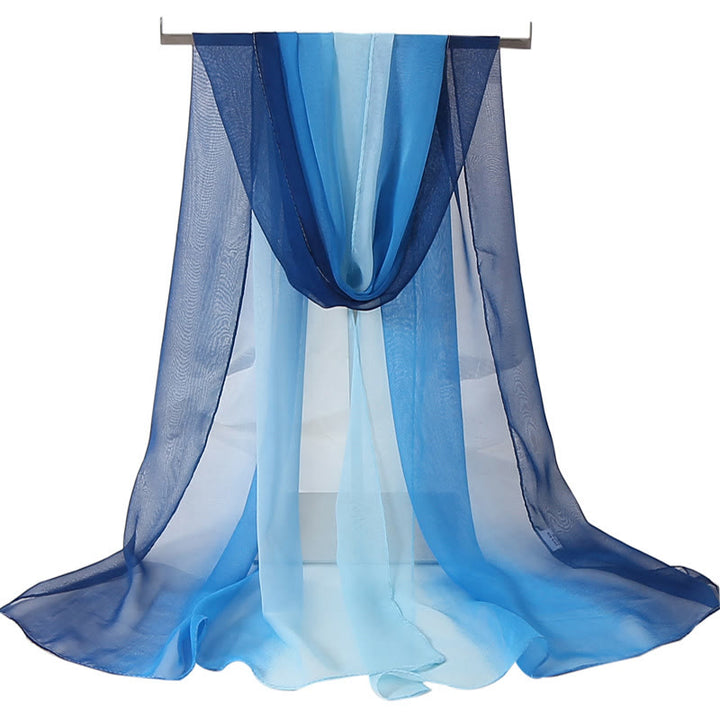 Bufanda fina de verano con protección solar y suave de color sólido para mujer