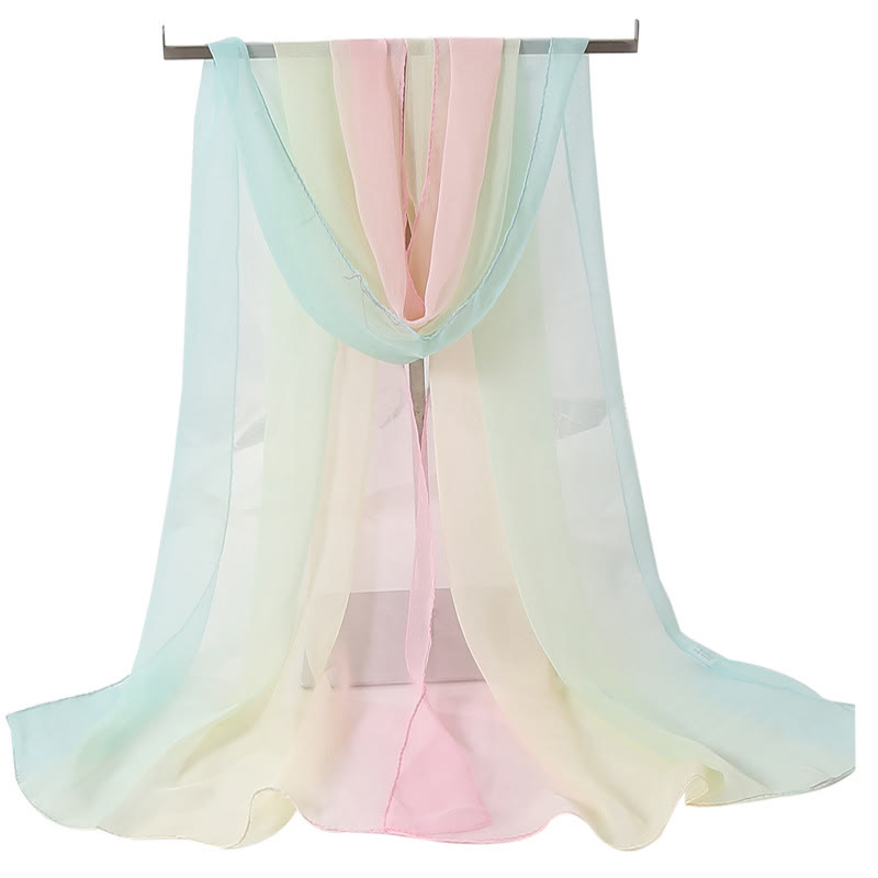 Bufanda fina de verano con protección solar y suave de color sólido para mujer