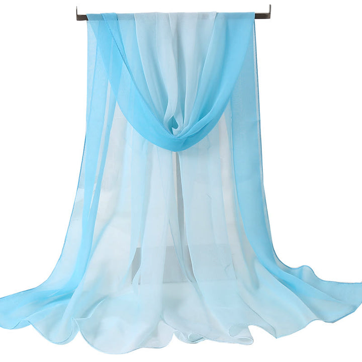 Bufanda fina de verano con protección solar y suave de color sólido para mujer