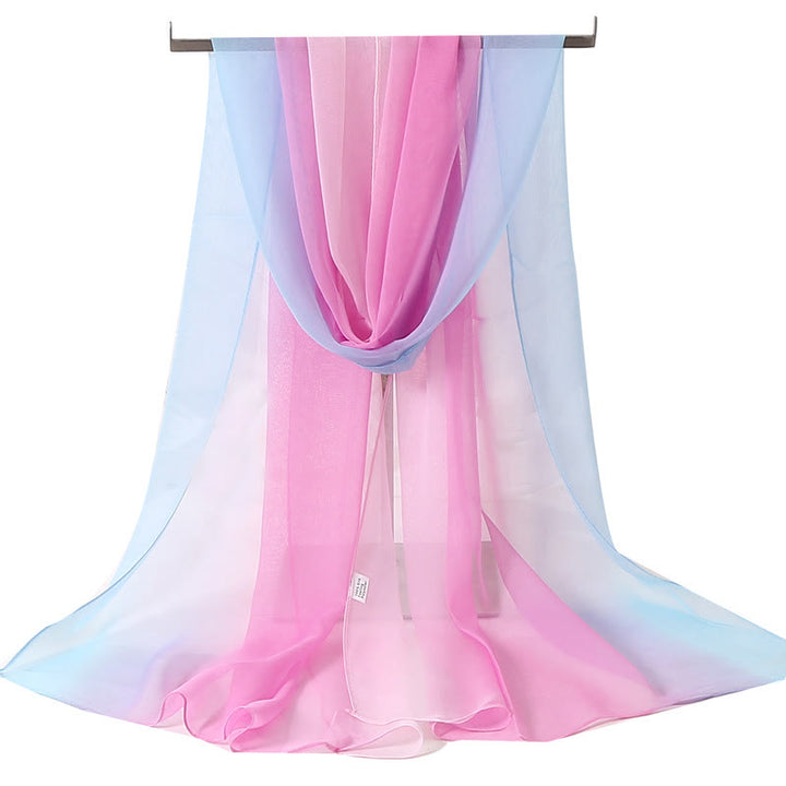 Bufanda fina de verano con protección solar y suave de color sólido para mujer