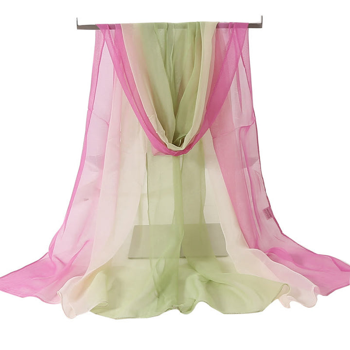 Bufanda fina de verano con protección solar y suave de color sólido para mujer