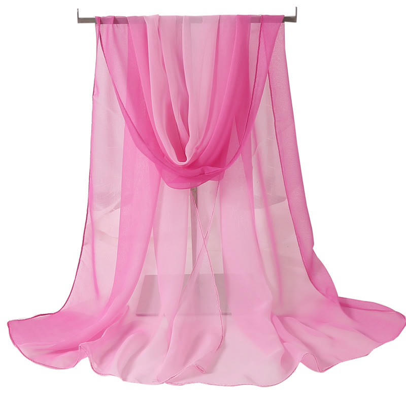 Bufanda fina de verano con protección solar y suave de color sólido para mujer