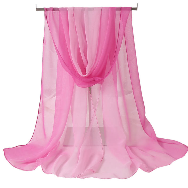 Bufanda fina de verano con protección solar y suave de color sólido para mujer