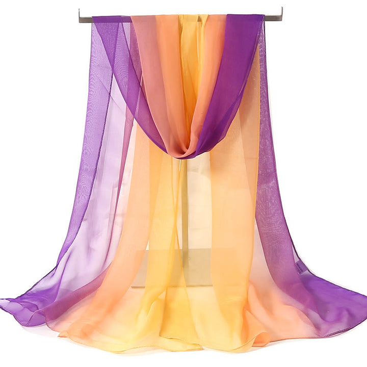 Bufanda fina de verano con protección solar y suave de color sólido para mujer