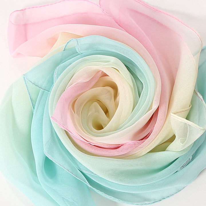 Bufanda fina de verano con protección solar y suave de color sólido para mujer