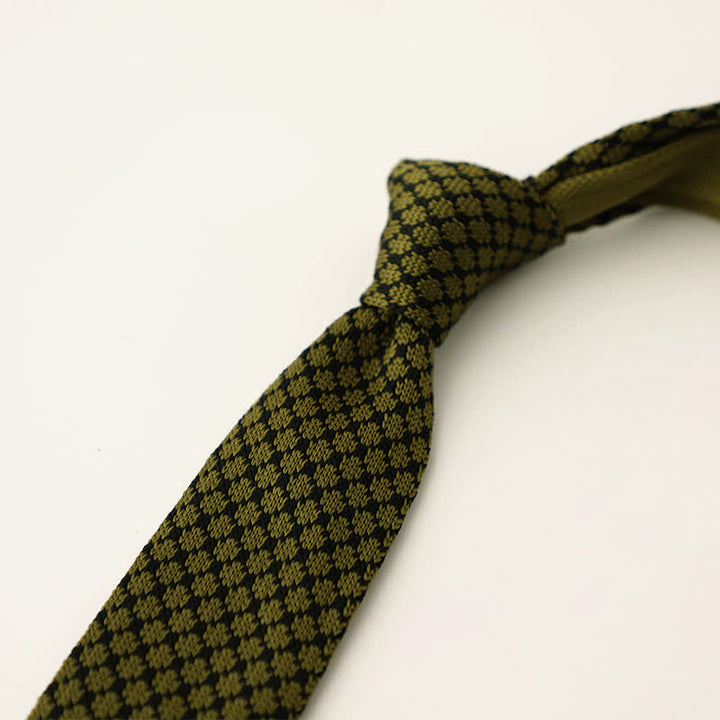 Corbata de punto con estampado de lunares y copos de nieve para hombre