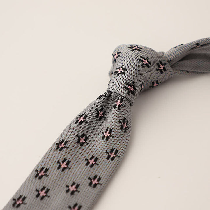 Corbata de punto con estampado de lunares y copos de nieve para hombre