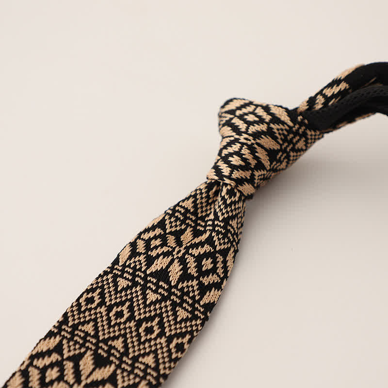 Corbata de punto con estampado de lunares y copos de nieve para hombre