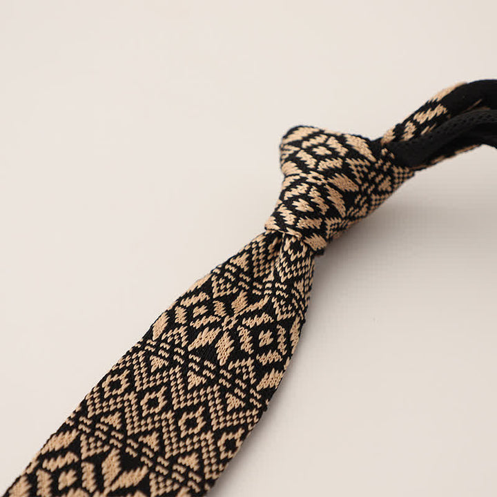 Corbata de punto con estampado de lunares y copos de nieve para hombre