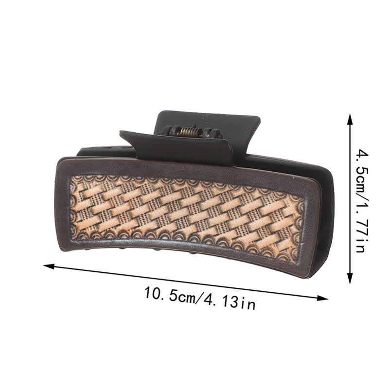 Pinza para el pelo con estampado de girasoles en color café oscuro para mujer