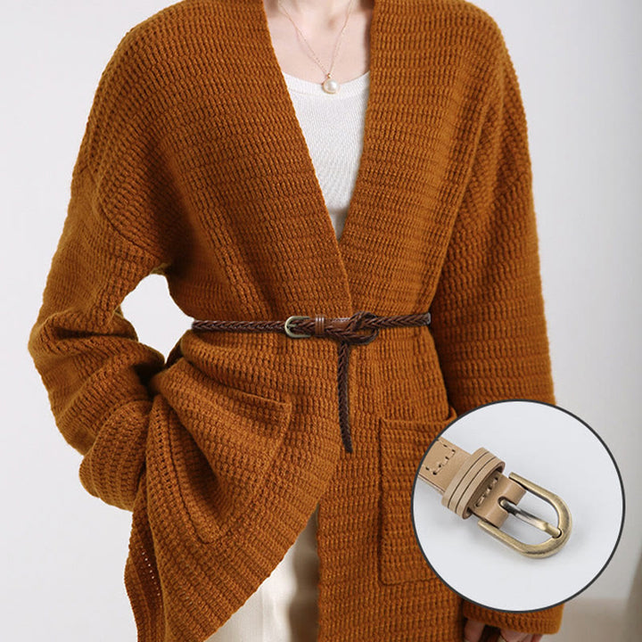 Cinturón trenzado vintage Cinturón sin agujeros