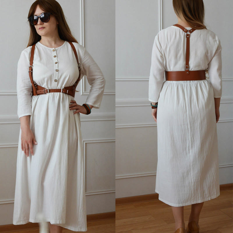 Cinturón de corsé con correa ajustable y cintura de cuero estilo steampunk