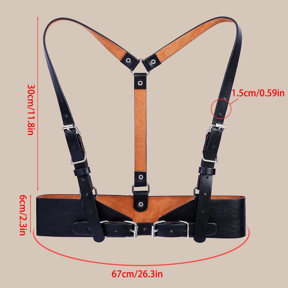 Cinturón de corsé con correa ajustable y cintura de cuero estilo steampunk