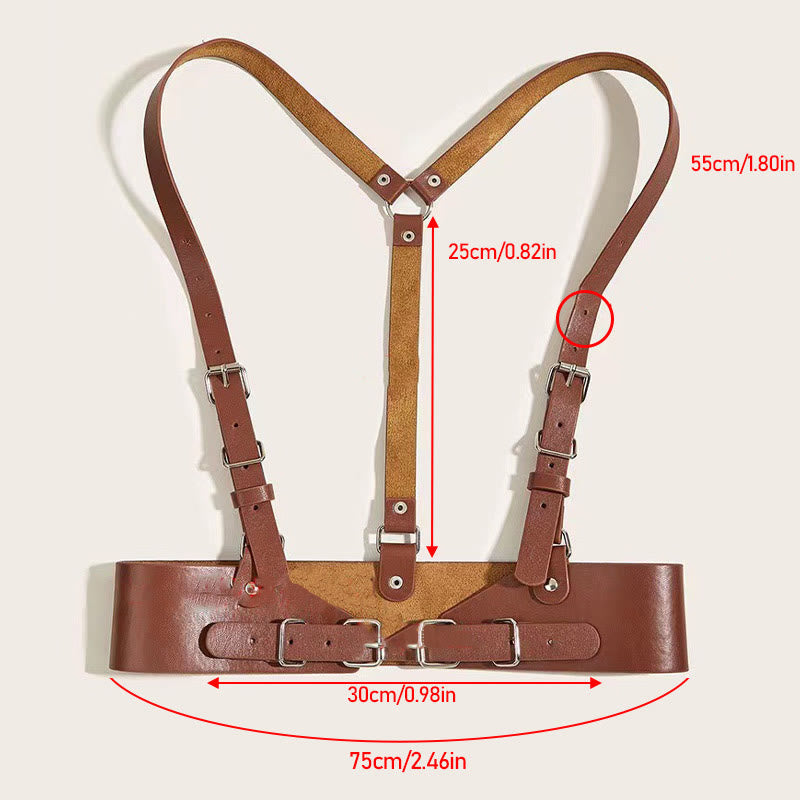 Cinturón de corsé con correa ajustable y cintura de cuero estilo steampunk