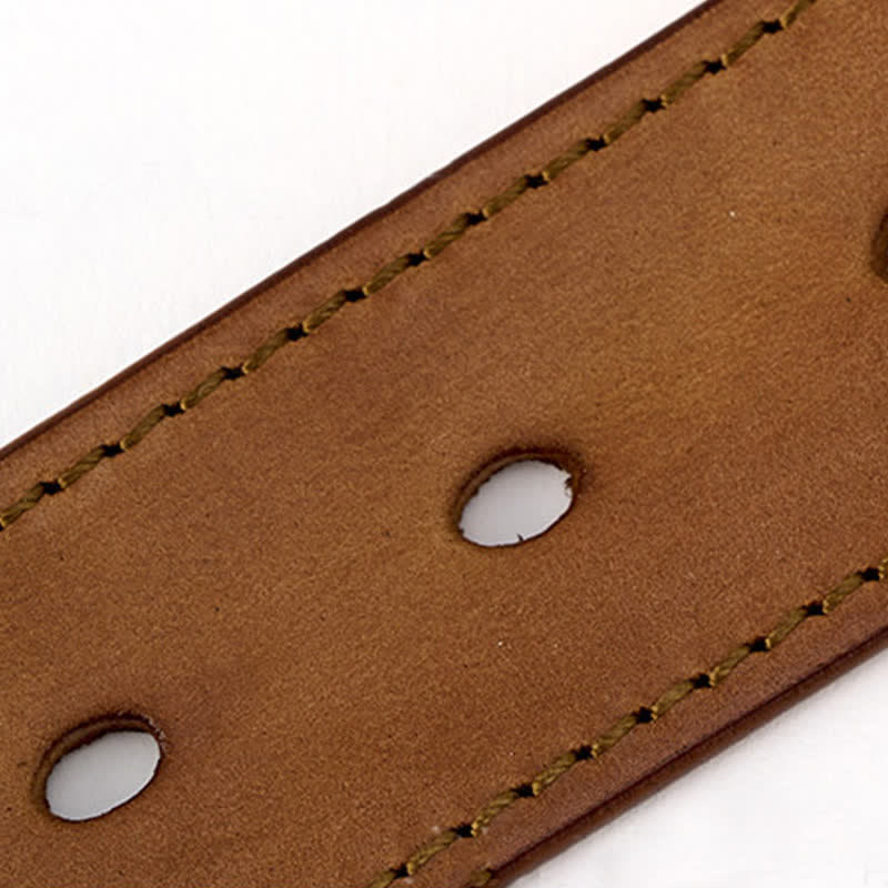 Cinturón de cuero para hombre, sencillo y con detalles de costura